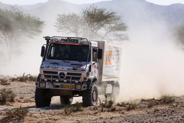 Kornelis Offringa uit Creil was met zijn Unimog weer van de partij in de Dakar Rally, die dit jaar in Saoedi-Arabië werd verreden.
